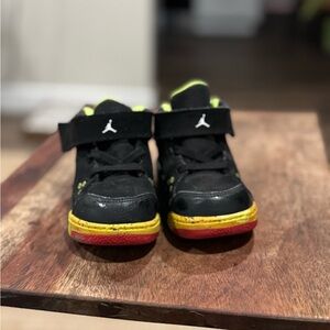 Jordan Black and Yellow Sneakers with Low-Top Silhouette